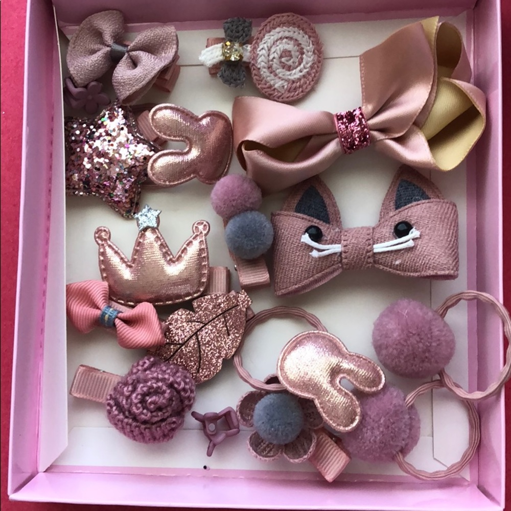 17 pcs baby girls hair clip gift sets